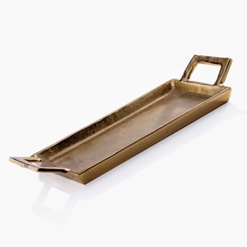 Tray - Alloy Gold 18x7in Plated Aluminium