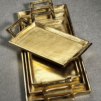 Tray - Alloy Gold 26x9in Plated Aluminium