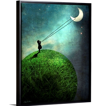 13W/17H Framed Stretched Canvas - Chasing The Moon - Catrin Welz-Stein