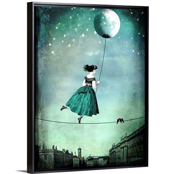 13W/17H Framed Stretched Canvas - Moonwalk - Catrin Welz-Stein