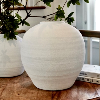 Vase - Konos White Ceramic MD 15x14in