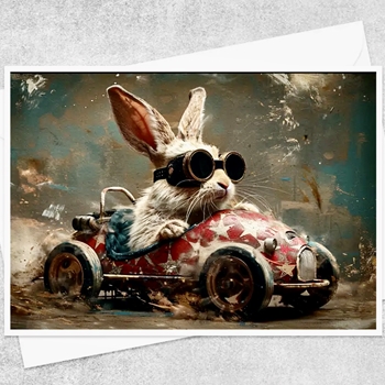Greeting Card - Racing Ricky Rabbit