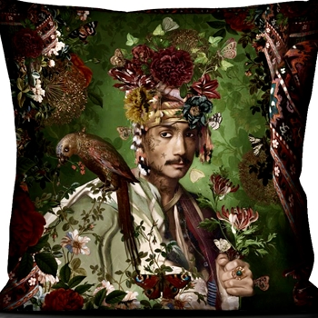 Voglio Bene France - Velvet Cushion - The Sultan 20SQ - Luscious Synthetic Down Insert