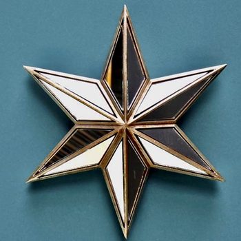 11W/13H - Mirror - Six Point Star Silver