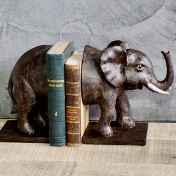 Bookends - Elephant  Patina Black 13X9X5.5in
