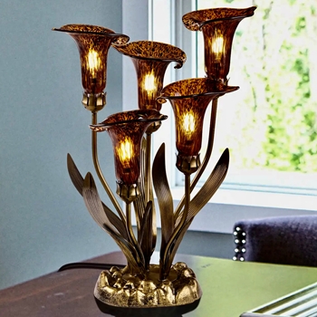 Lamp - Lily 5Light Amber 15x20inches