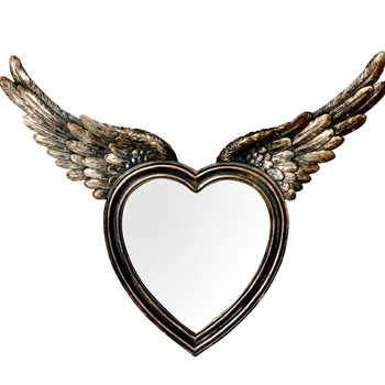 26Wx20H - Mirror - Cupidon Heart & Wings