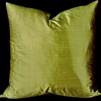 Silk Shantung Citron Moss Cushion 18SQ