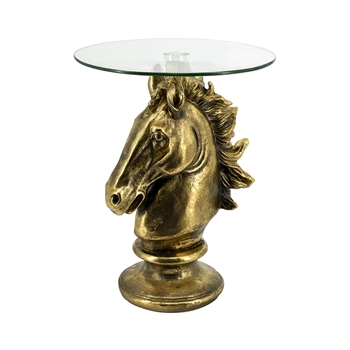 Golden Horse Head - Side Table 15.5 x 15.5 x 20IN