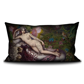 Voglio Bene France - Velvet Cushion Headboard Midsummer's Night Dream - 55x28in with Feather Insert