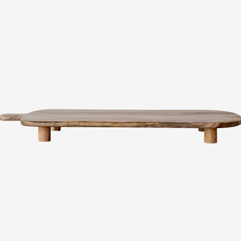 Board - Footed Wooden Serving Rizer - 28x12x3in