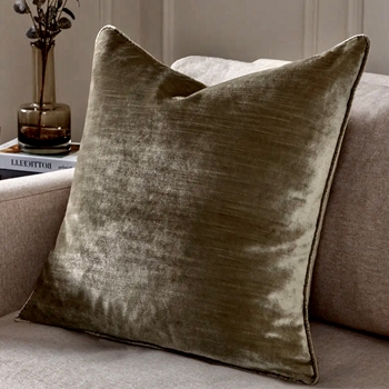 Cushion - Luxe Velvet Mink - 22SQ with Feather Insert