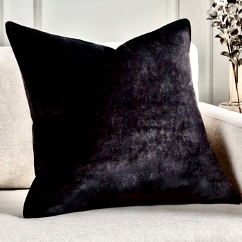 Cushion - Luxe Velvet Black - 22SQ with Feather Insert