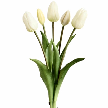 Tulip - Bundle X5 White Cream 16in - FBQ755-CR Real Touch