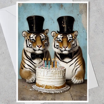 Greeting Card - Dapper Tigers
