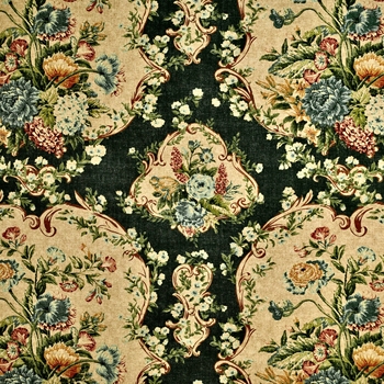Print - Chateau Rose Blue - 54in, 55% Linen, 45% Viscose Repeat - 14H x 12.5V, 135DR, Dry Clean Only.