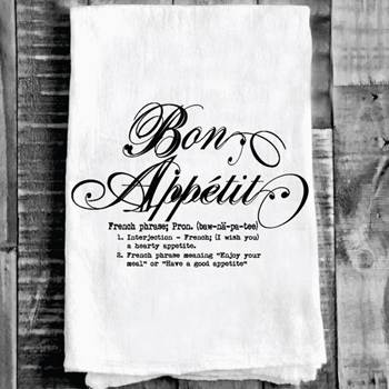 Tea Towel -Bon Appetit 27in SQ