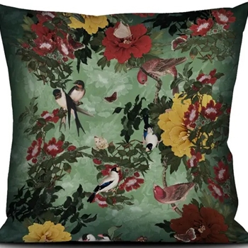 Voglio Bene France - Velvet Cushion Les Oiseaux - 20SQ