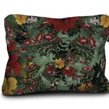 Voglio Bene France - Velvet Pouch Les Oiseaux - 9x6in