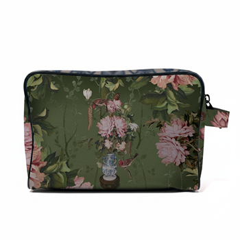 Voglio Bene France - Velvet Toiletries Pouch Porcelaine - 9x7x4in