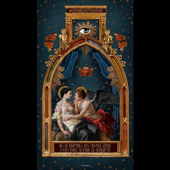 30W/54H Velvet Wall Hanging L'un Contre L'etere