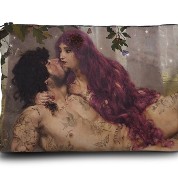 Voglio Bene France - Velvet Pouch Kissing - 9x6in