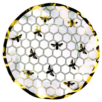 Paper Plate Bee White Gold Salad 8in PK8