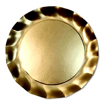 Paper Plate Gold Wavy Charger 13in PK8