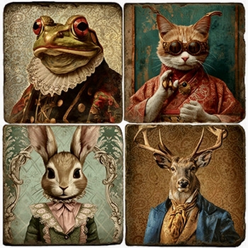 Coaster - Tumbled Marble Set4 - Anthropomorphic   STUDIO VERTU