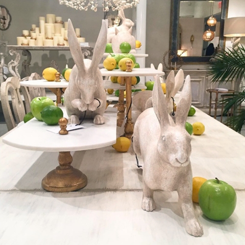 Chintz & Company - Decorative Furnishings - Rabbit Lapin Lunaire I  5W/9D/12H - Ears up Sitting