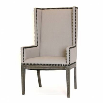 Dining Chair Nailhead Wing 26w 30d 46h, Nailhead Dining Chairs With Arms