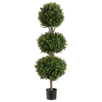 Boxwood Leaf Green Topiary/3 Ball 4ft