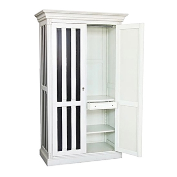 Armoire - Luberon Blk/Ivory Stripe 49W/24D/85H  - Store Fixture - Not Available for sale