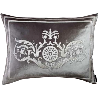 Lili Alessandra - Paris Silver & Ivory Velvet Cushion 26W/20H