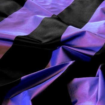 Silk Satin Stripe - Purple Black 4.5 IN - 100% Silk, 54in, Vertical up the roll. Dry Clean Only, Do not expose to sunlight.