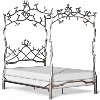 Bed - Forest Canopy Silver Leaf Queen 63W/86D/98H 