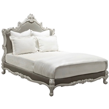 Bed - OLY Margaret  Antique White/Dusk Linen 
