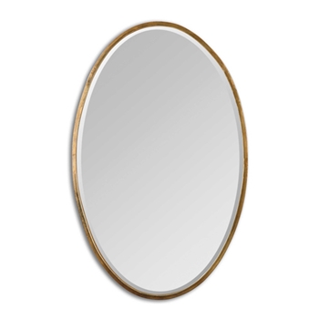 18W/28H Mirror - Herleva Oval Vanity Gold Wash