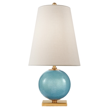 Lamp Table - Corbin Sandy Turquoise Linen Shade 11W/21H - Kate Spade New York for Visual Comfort
