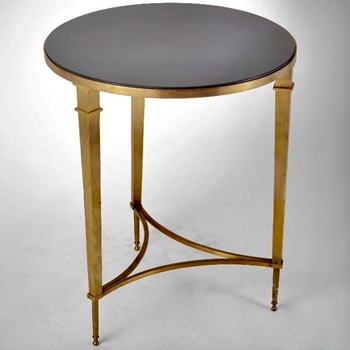 Accent Table - French Brass/Granite 22RND/26H