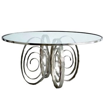 Dining Table - Weathervane 60RND/30H Nickel/Glass