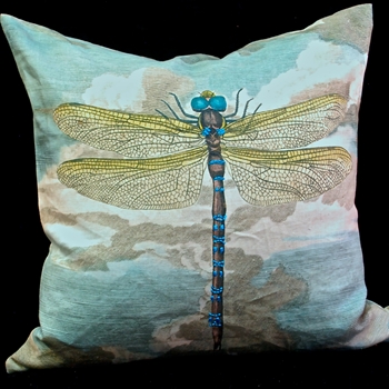 John Derian - Dragonfly Over Clouds Sky Blue Cushion 20SQ
