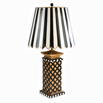 Lamp Table Quatrefoil SQ Column 17W/31H