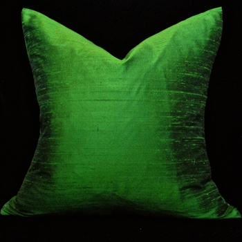 Silk Dupioni Cushion Leaf Green 18SQ