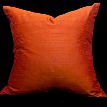 Silk Dupioni Tangerine Cushion 18SQ