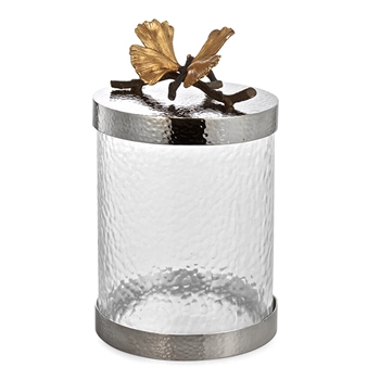 Aram Butterfly Ginkgo Canister SM 5x8IN