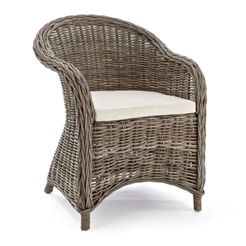 Dining Chair Normandy Rattan Dove Grey 26W/26D/34H