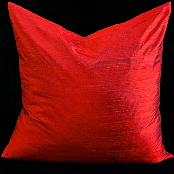 Silk Dupioni Ruby Euro Cushion 26SQ