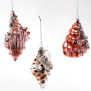 Ornament - Shell Conch Gemstone Pinks 5in