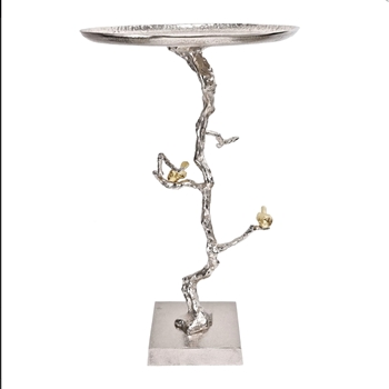 Accent Table - Birds Nickel & Gold 17W/28H